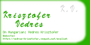 krisztofer vedres business card